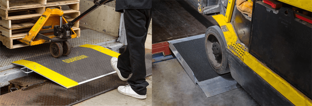 Dock plate and dock board in use side by side