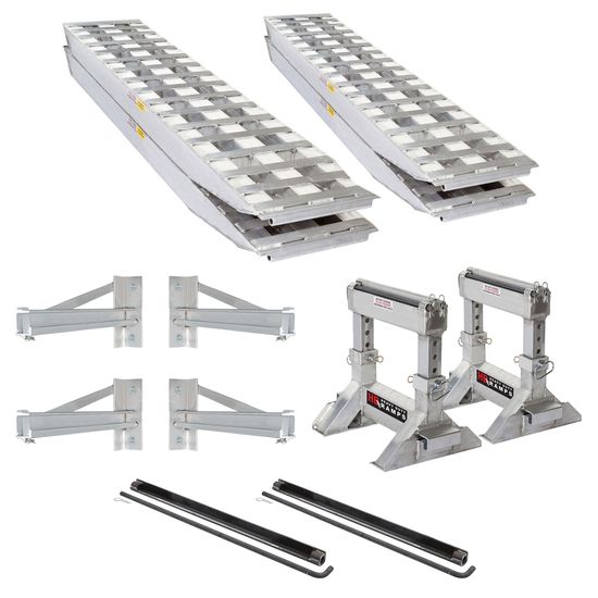 23-18-192-FLAT-BED-Kit-STSS 16 L x 18 W Aluminum Flatbed Trailer Ramps Single Hangers Steel Skid Seat  23500 lb per axle Capacity