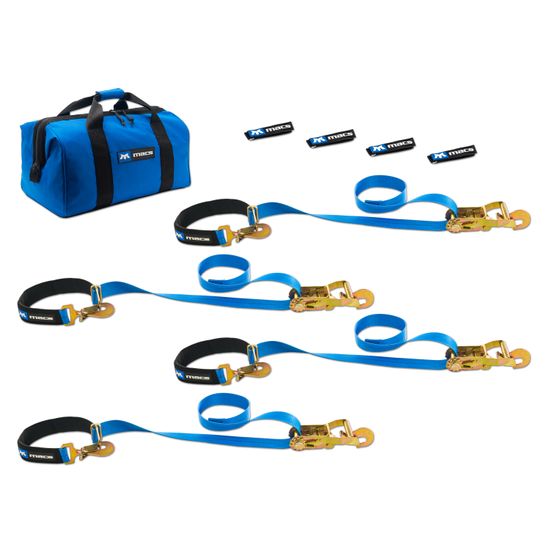 6FT-8FT-SPR-PK-KIT-W-AS-DIR-HK-END 6  8 Super Pack 2 Tie-Down Strap Kit with Integrated Axle Straps Direct Hook Ends