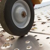 02-37-120-06-WALK-P 10 L x 405 W Aluminum Punch Plate Walk Ramp Plate End - 1750 lb Cap 2