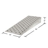 10-16-036-WEDGE 36 L x 16 W Aluminum Shipping Container Wedge Ramps - 10000 lb Cap 1