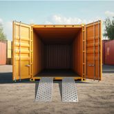 10-16-036-WEDGE 36 L x 16 W Aluminum Shipping Container Wedge Ramps - 10000 lb Cap 2