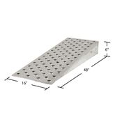 10-16-048-WEDGE 48 L x 16 W Aluminum Shipping Container Wedge Ramps - 10000 lb Cap 1