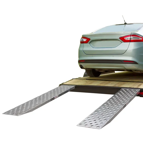EZ Traction Aluminum Car Trailer Ramps, Hook End, Stub Or Knife Foot ...